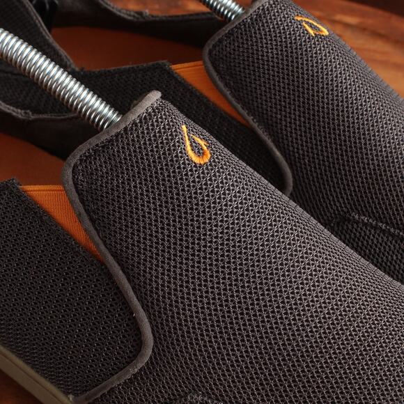 OluKai Shoes Mens SZ 9 Gray Nohea Mesh Slip On Convertible Loafer Casual Comfort - Picture 5 of 13